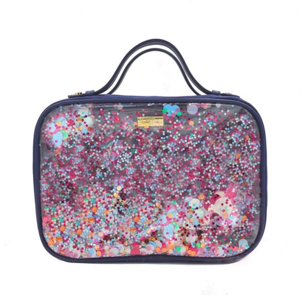 Packed Party essentials confetti traveler make-up and cosmetic bag